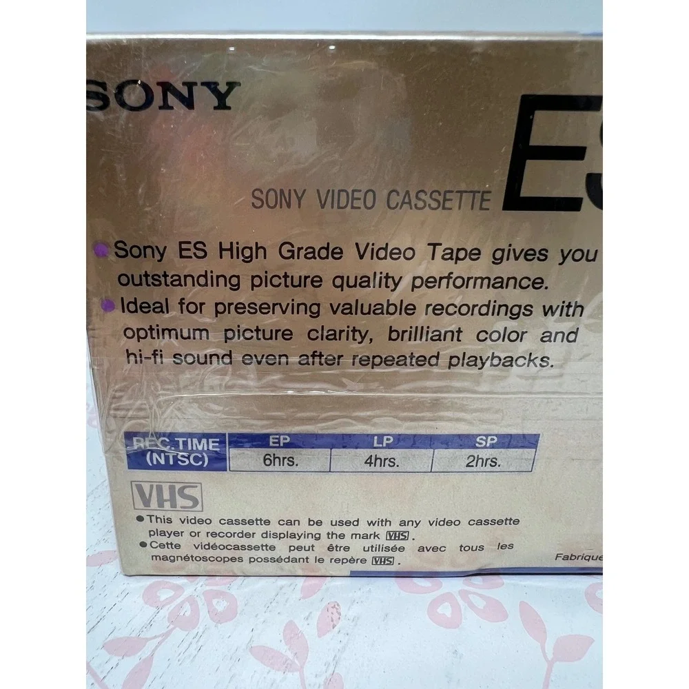 SONY VHS Blank Video‎ Tapes 2-Pack ES High Grade T-120 Cassettes NEW Sealed USA